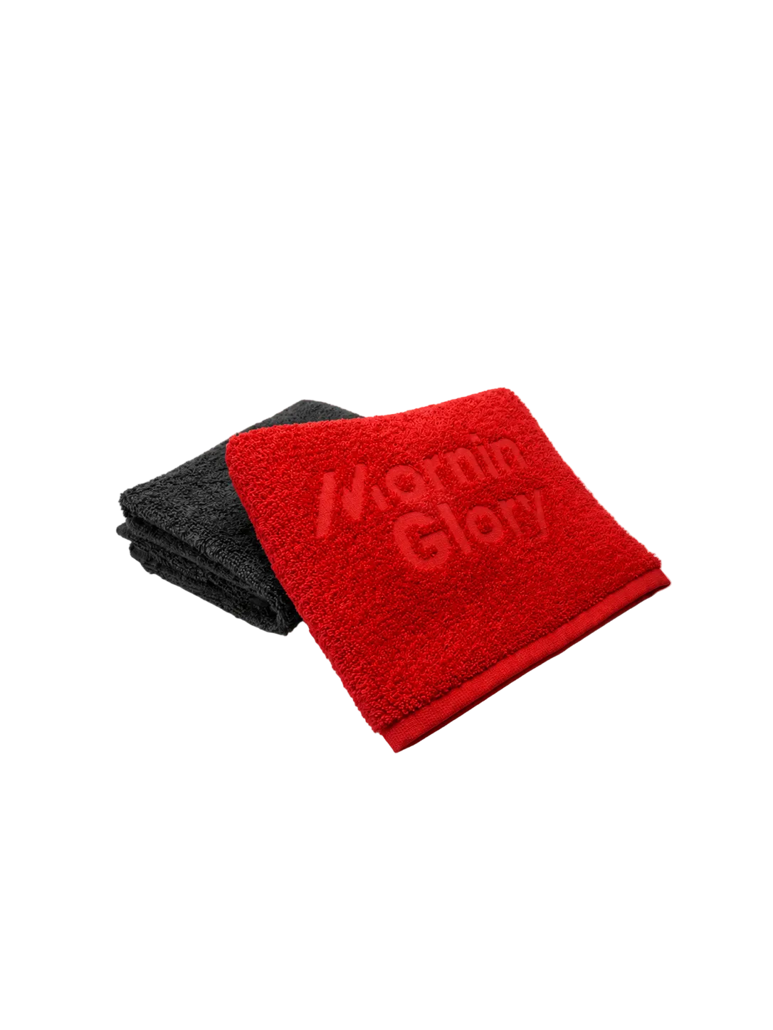 Hochwertiges MÖVE Handtuch-Set in Rot und Anthrazit mit Mornin' Glory Logo aus weicher Baumwolle