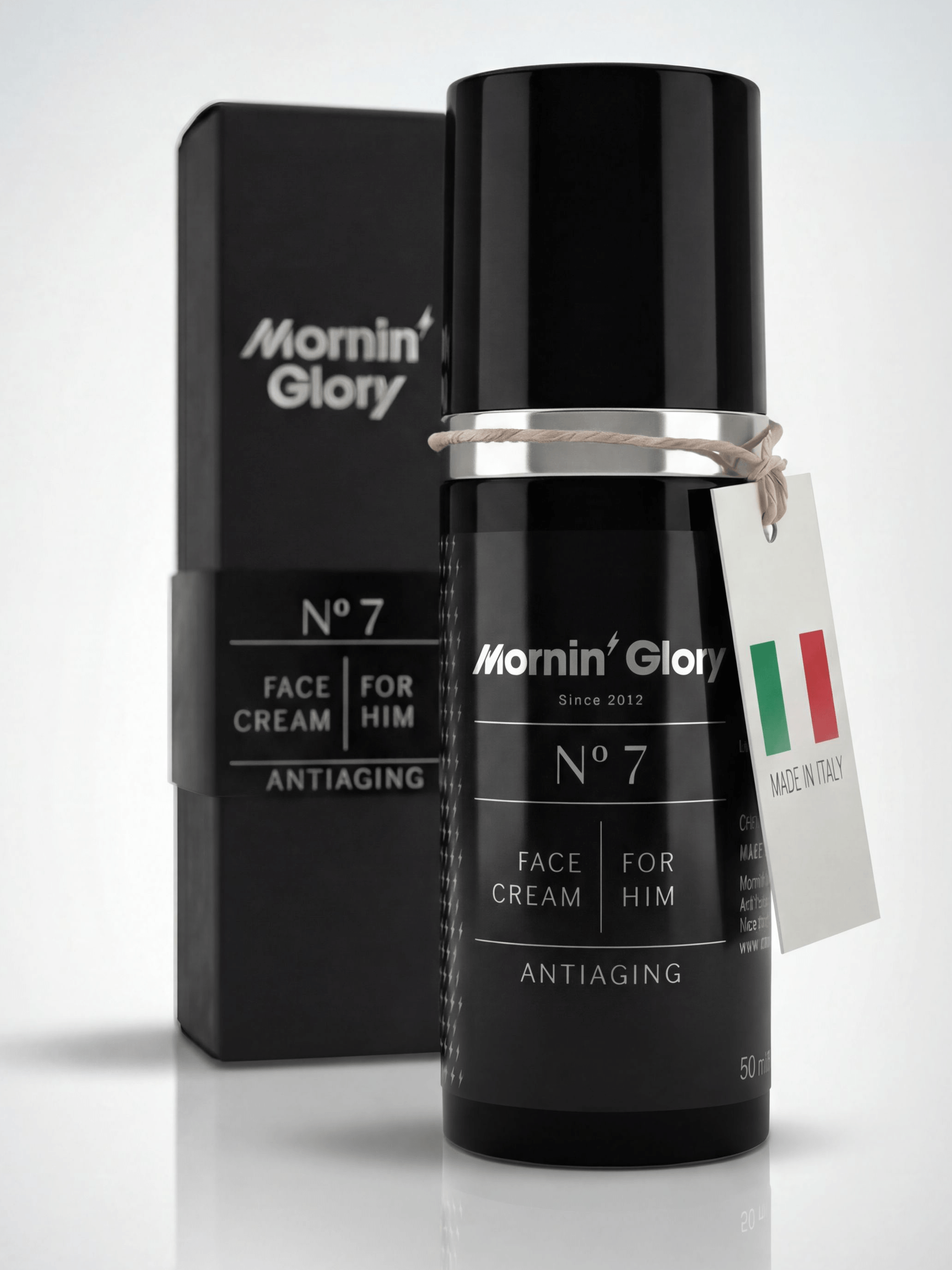 Mornin' Glory No. 7 Face Cream for Him Antiaging Gesichtscreme in hochwertiger 50-ml-Pumpflasche mit Verpackung