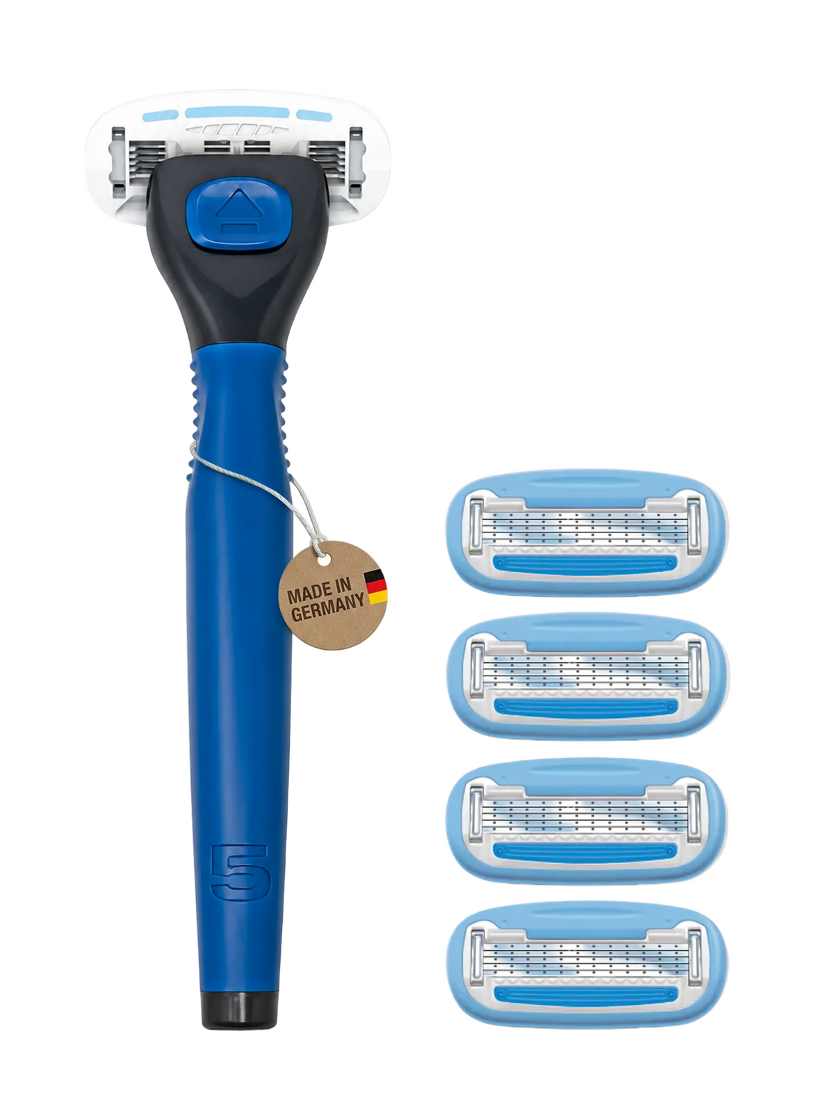 Körperrasierer Starter Kit Made in Germany mit 4 Ersatzklingen und ergonomischem Griff