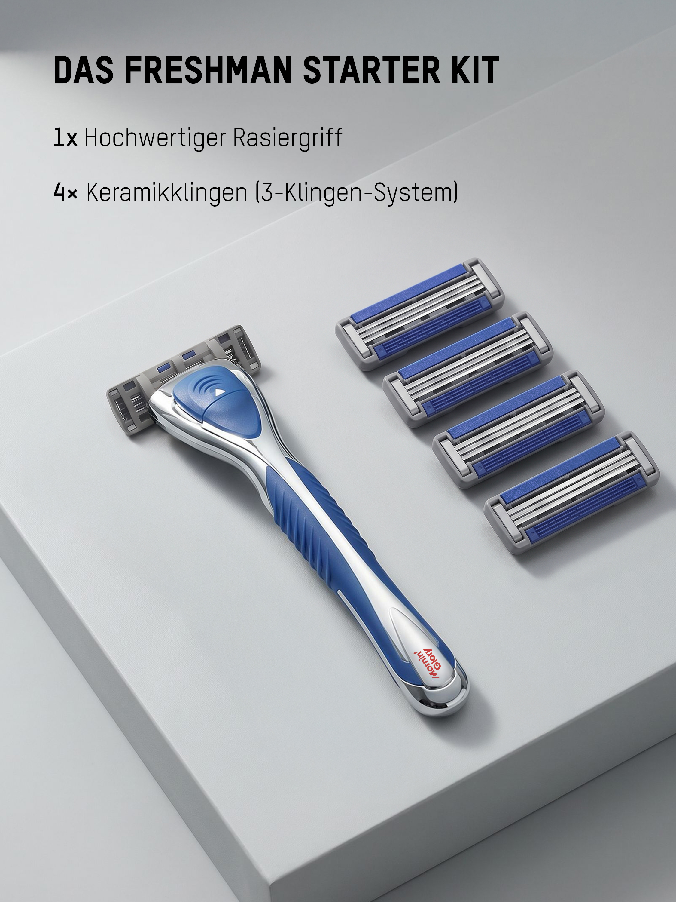 Mornin' Glory Freshman Starter Kit mit hochwertigem Rasiergriff und vier Keramikklingen