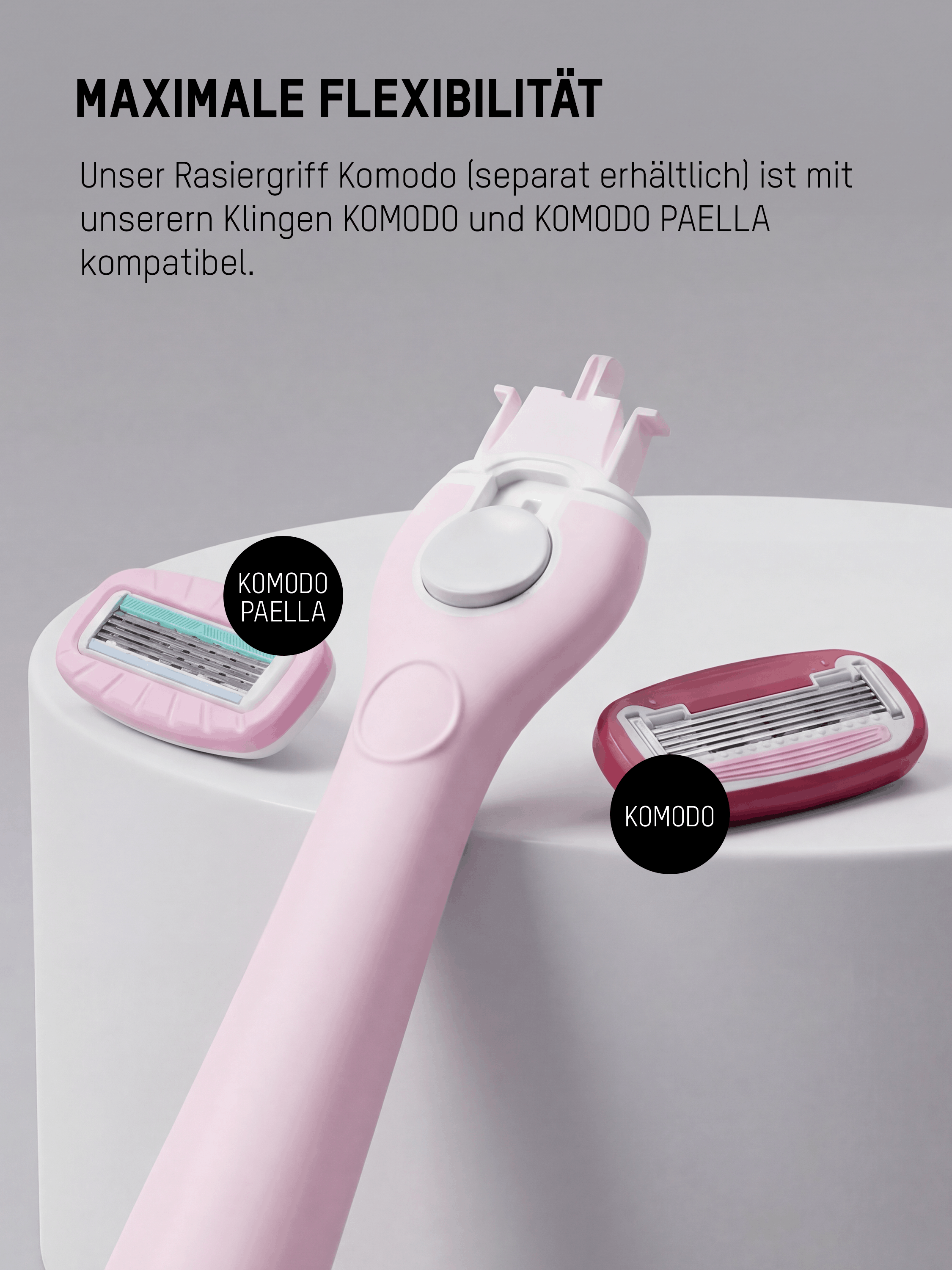 Mornin' Glory Komodo Rasiergriff kompatibel mit Komodo und Komodo Paella Ersatzklingen für maximale Flexibilität.