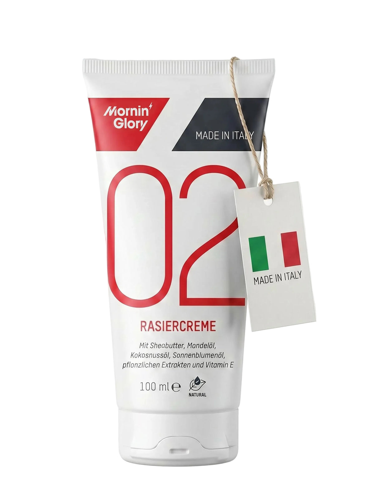 Mornin' Glory Rasiercreme mit Sheabutter und Vitamin E für eine gründliche und hautschonende Rasur